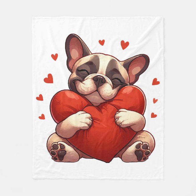 Pitbull Valentine's Day Gifts Fleece Blanket (Front)