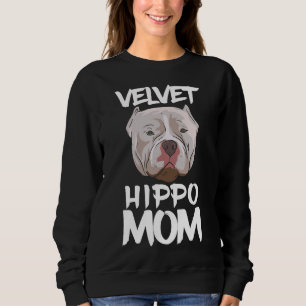 Pitbull Velvet Hippo Dog Mum Sweatshirt