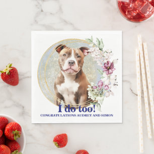 Pitbull Wedding Napkins With Dogs Photo