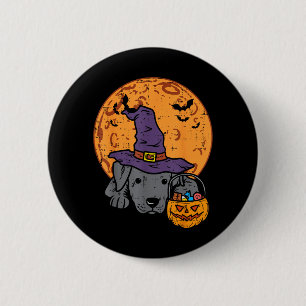 Pitbull Witch Hat Moon Jack O Lantern Halloween 6 Cm Round Badge