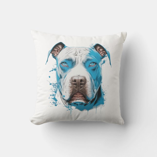 Pitbull with Blue Eyes | Dog Lover's  Cushion (Front)