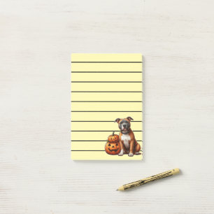 Pitbull with Halloween Pumpkins Post-it Notes