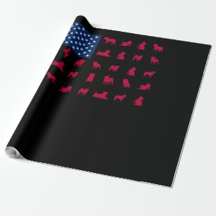 Pitbull with The American Flag Wrapping Paper