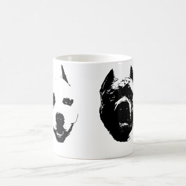 Pitbulls bw coffee mug (Center)