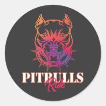 Pitbulls Rule Classic Round Sticker