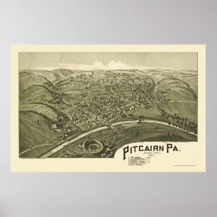 Pitcairn, PA Panoramic Map - 1901 Poster