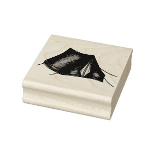 Pitch a Tent Summer Camp Camping Hiking Outdoor Rubber Stamp