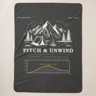 Pitch And Unwind Camping Elevation Profile Sherpa Blanket