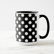 Pitch Black And Big White Polka Dots