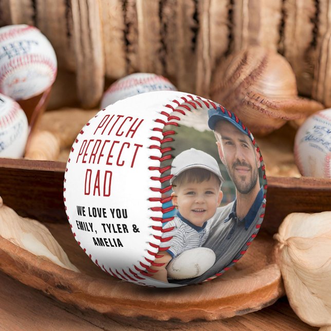 Pitch Perfect Dad Father˙s 2 Photo Collage Baseball (Creator Uploaded)