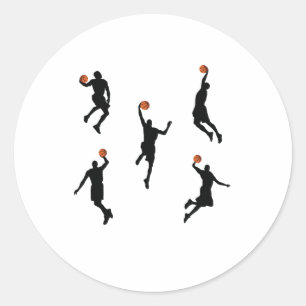 Pitch Player Basketball Cute Digital Art Work Chib Classic Round Sticker
