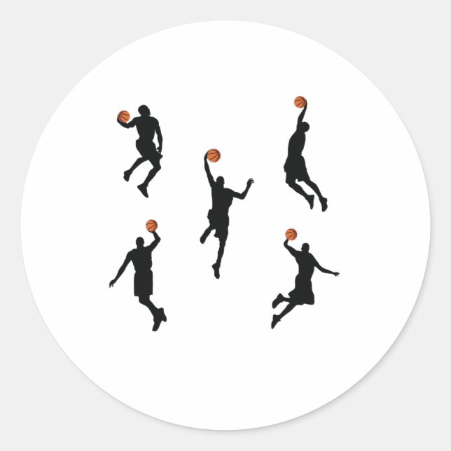 Pitch Player Basketball Cute Digital Art Work Chib Classic Round Sticker (Front)