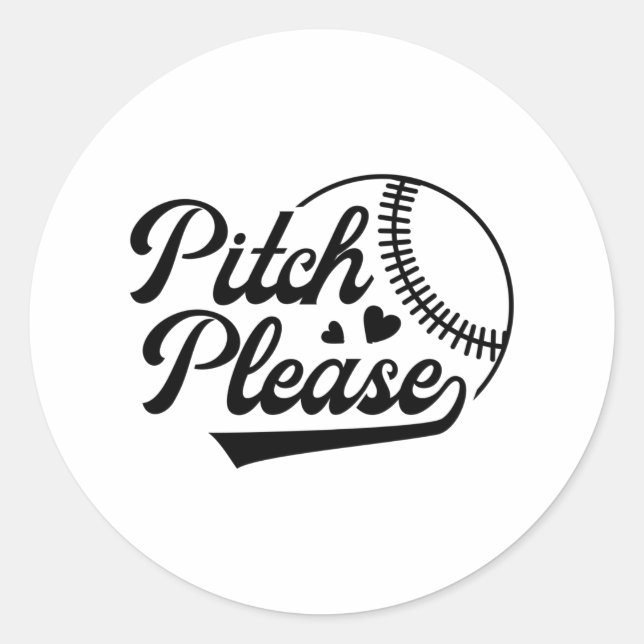 Pitch Please Softball Shirt Print Classic Round Sticker (Front)