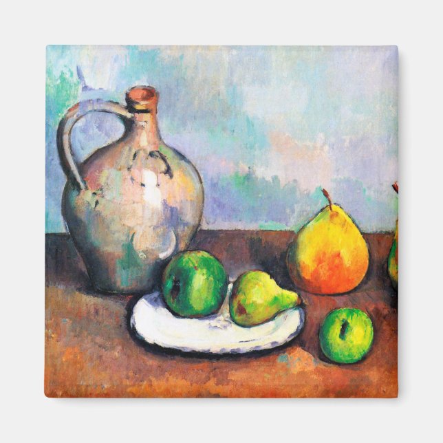 Pitcher and Fruit, Paul Cezanne Magnet (Front)