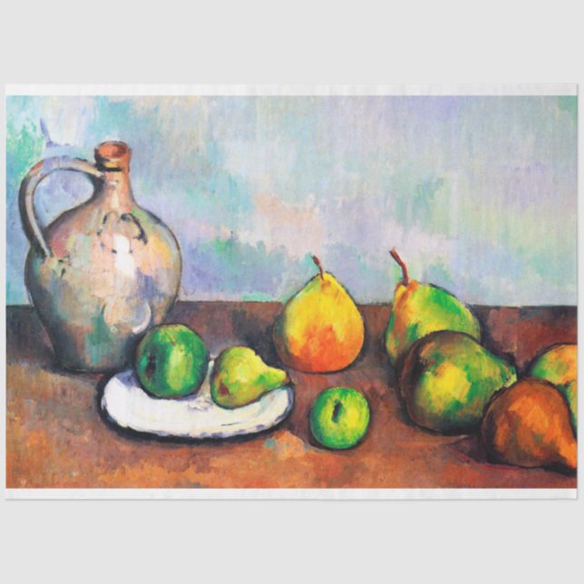 Pitcher and Fruit, Paul Cezanne Tissue Paper (Front)