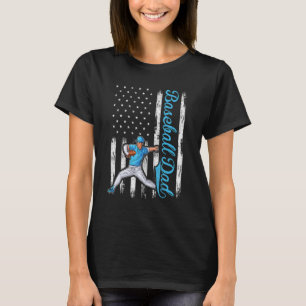 Pitcher Baseball For Men Baseball Dad American Fl T-Shirt
