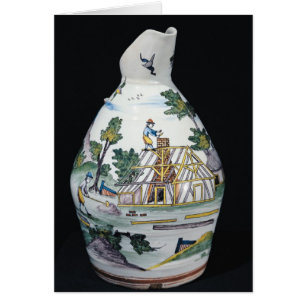 Pitcher depicting the construction of a