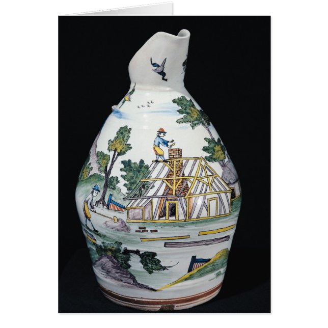 Pitcher depicting the construction of a (Front)