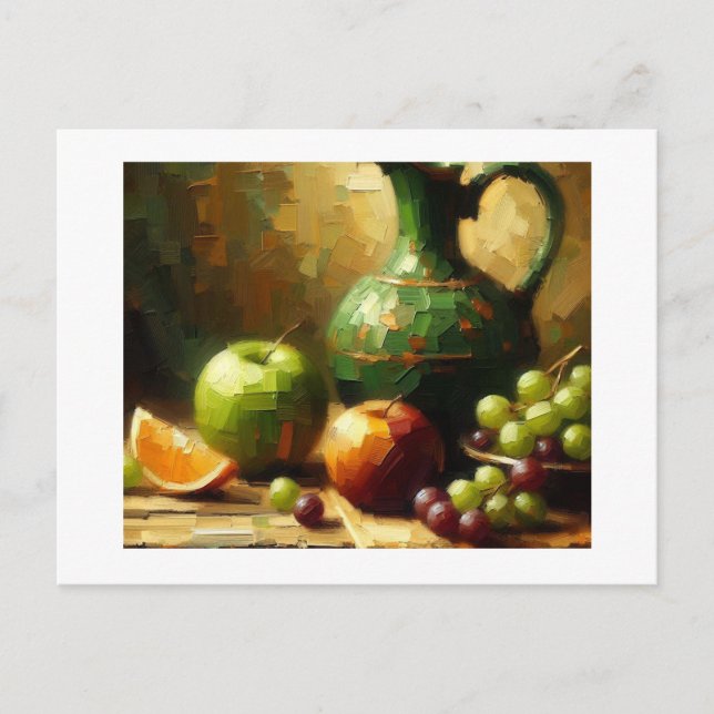 Pitcher, Grapes and Apples,  Postcard (Front)