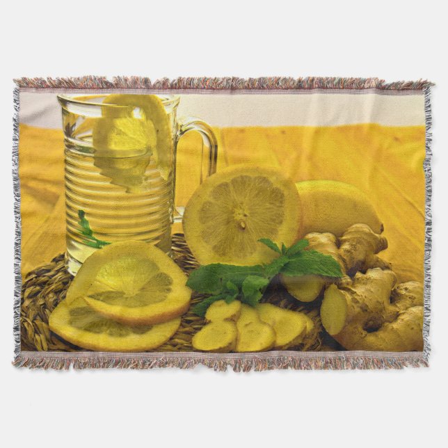 Pitcher of Lemon Tea Throw Blanket (Front)