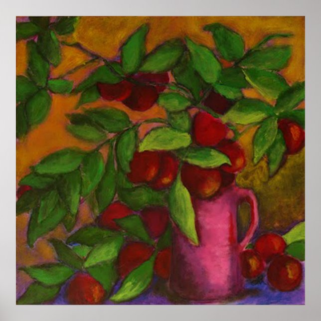 Pitcher of Plums Canvas Print (Front)