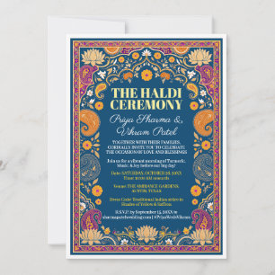 Pithi Ceremony Invitation Gujarati Wedding Blue
