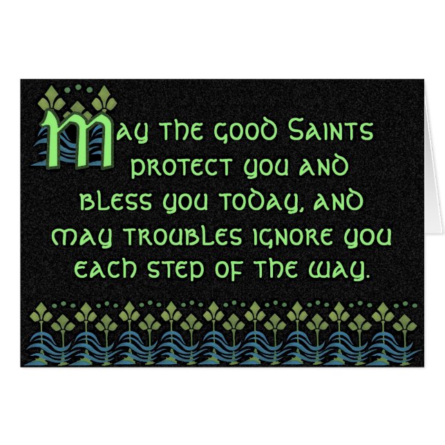 Pithy Irish Blessing Card - Customisable on inside (Front Horizontal)