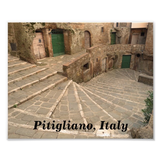 Pitigliano Italy Green Doors Fine art Photo Print (Front)