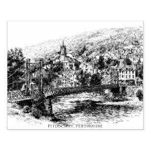 Pitlochry, Perthshire, Scotland Rubber Stamp
