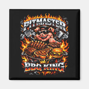 Pitmaster Bbq King Funny Pig Grilling Smoker Dad Magnet