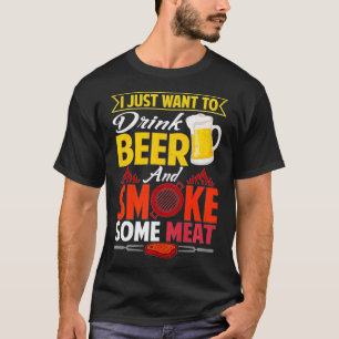 Pitmaster Gift Tee Drink Beer Smoke Meat BBQ Smok