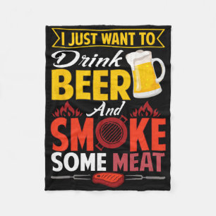 Pitmaster Shirt Gift Tee Drink Beer Smoke Meat Bbq Fleece Blanket