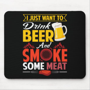 Pitmaster Shirt Gift Tee Drink Beer Smoke Meat Bbq Mouse Pad