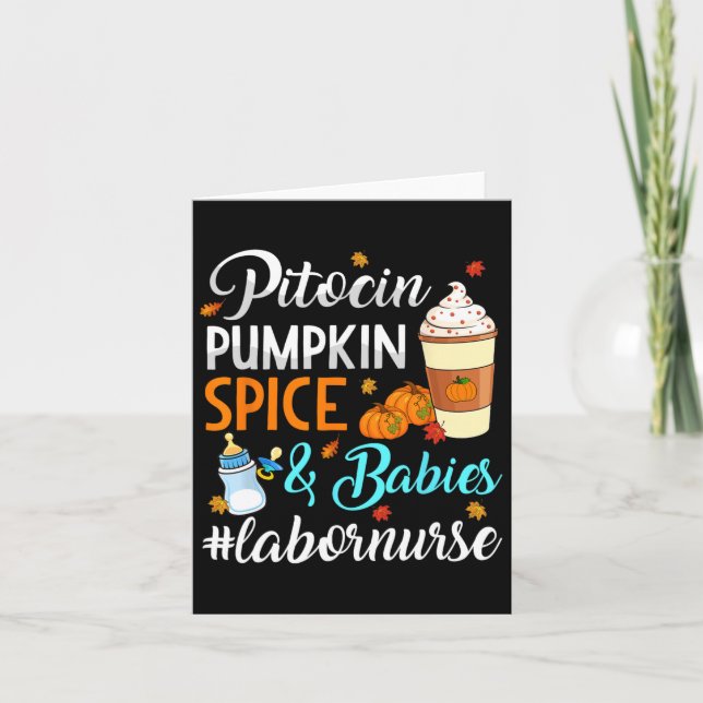 Pitocin Pumpkin Spice And Bybies Delivery Labour N Card (Front)