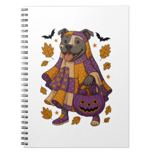 Pitpull Dog Ghost Halloween Notebook