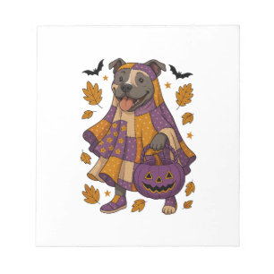 Pitpull Dog Ghost Halloween Notepad