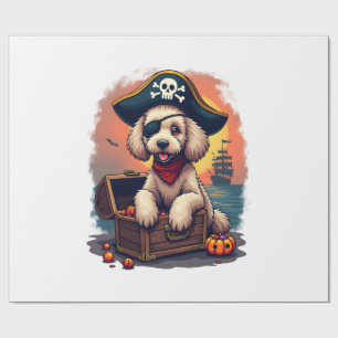 Pitpull Dog Ghost Halloween Wrapping Paper
