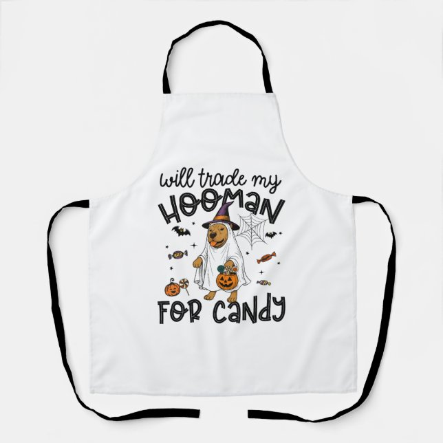 Pitpull Dog Halloween Ghost Spooky Apron (Front)