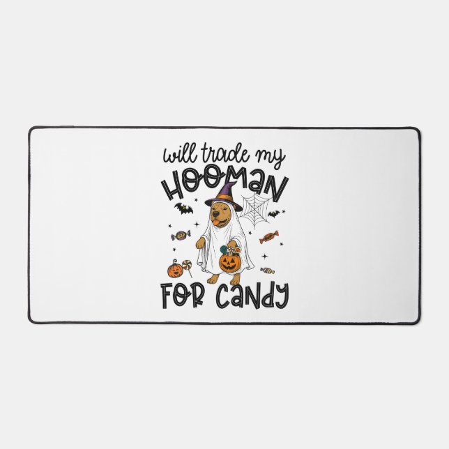 Pitpull Dog Halloween Ghost Spooky Desk Mat (Front)
