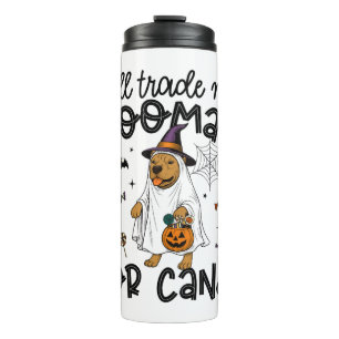 Pitpull Dog Halloween Ghost Spooky Thermal Tumbler