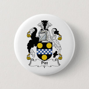 Pitt Family Crest 6 Cm Round Badge
