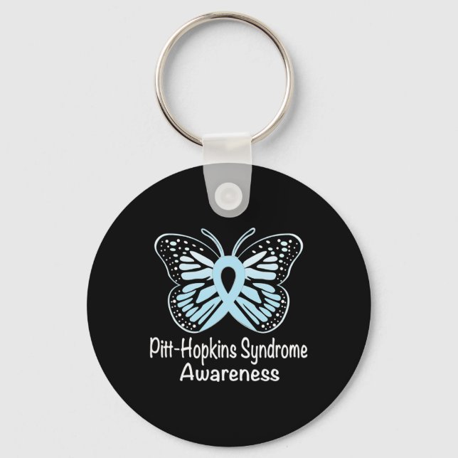 Pitt-hopkins Syndrome Awareness Warrior Light Blue Key Ring (Front)