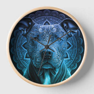 Pittbull Dog Breed Clock