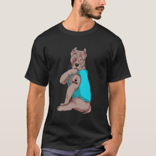 Pittbull I Love Mum Tattoo Apparel Dog Mum Gifts W T-Shirt