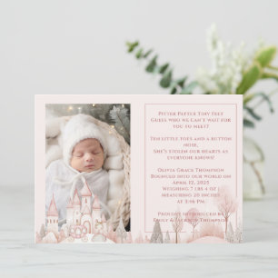 Pitter Patter Feet Princess Baby Girl Birth  Announcement