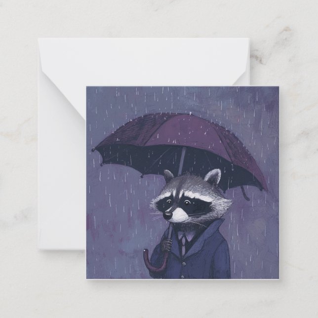 Pitter-Patter & Pages: Racoon Rainy Day Memories Card (Front)