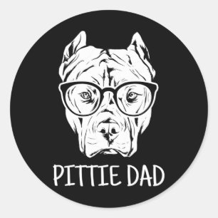 Pittie Dad Pitbull Dog Lovers Gift Classic Round Sticker