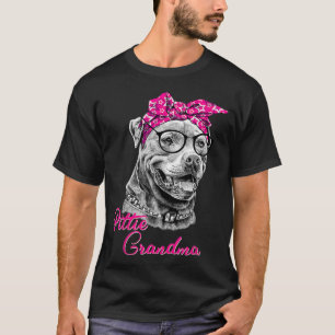 Pittie Grandma  Cute Funny American Pitbull Dog Mo T-Shirt
