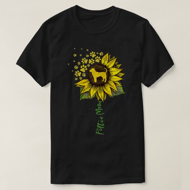 Pittie Mom Sunflower Pitbull Lover Gifts Dog Mom M T-Shirt (Design Front)