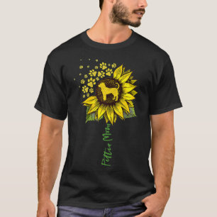Pittie Mom Sunflower Pitbull Lover Gifts Dog Mom M T-Shirt